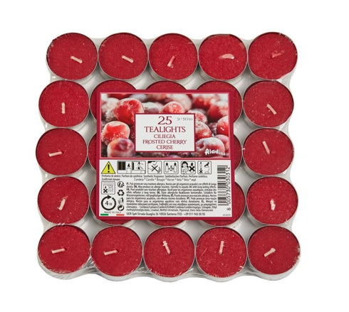 ALADINO CHERRY TEALIGHT CANDLE 4HRS 25/PK. ALT251704