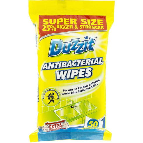Antibacterial Jumbo Wipes - DUZZIT 50 Pack DZT002A