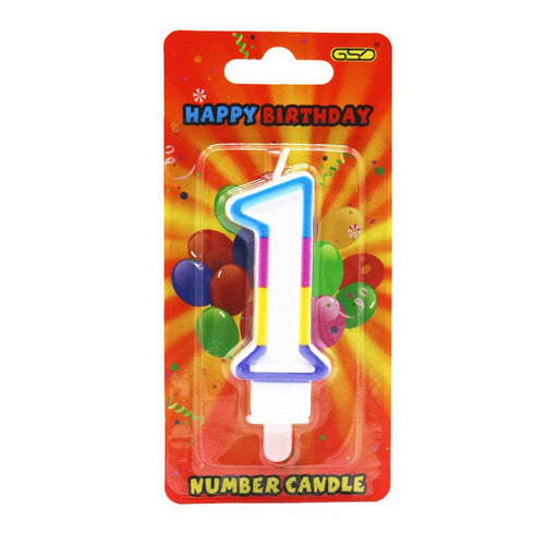 Rainbow Number Candle - Perfect for 1st Birthday Parties | GSD1