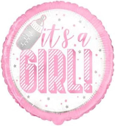 Baby Shower Girl Balloon - Pink Foil Round 18" UNI56763