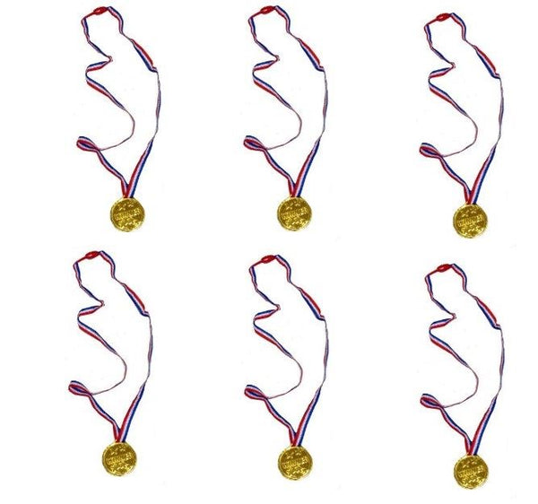 Winners Medal Pack - Gold Neckcord Medals 3.5cm, Set of 6