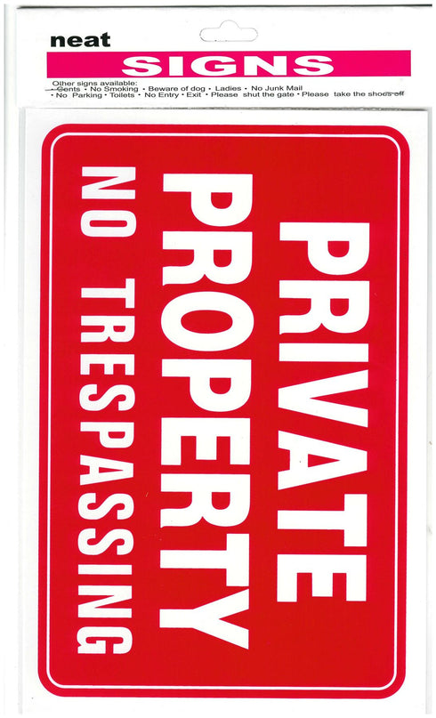 Private Property Stickers 30x20cm - Secure Your Area with JL9010