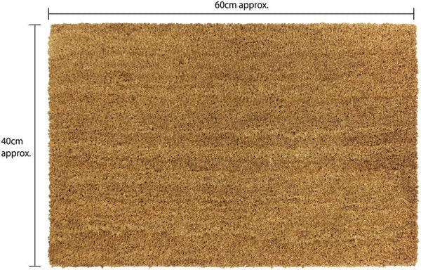 Coir Door Mat - JVL Manor Plain 40x60cm with Latex Backing