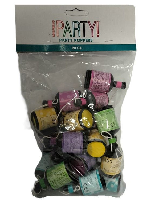 Party Poppers Bulk - UNIQUE PARTY POPPERS 20/PK UNI81100