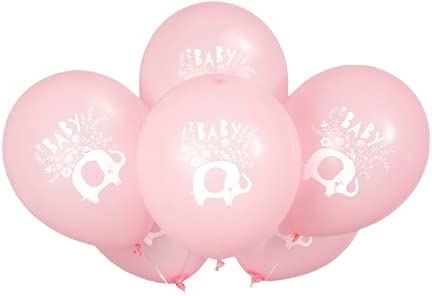 Baby Shower Balloons - Pink Elephant Latex 8 Pack | UNI78385