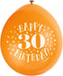 30th Birthday Balloons - Unique Party Latex Multicolour Pack