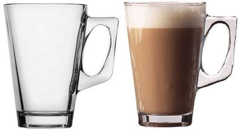 Latte Glasses Set - 2 Cafe Latte 240ml Elegant Cups RY1603
