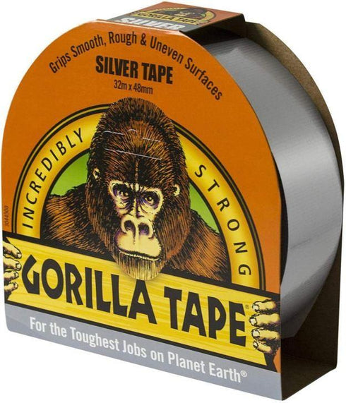 Silver Gorilla Tape 48mm x 32m - Ultra-Strong Adhesive Power