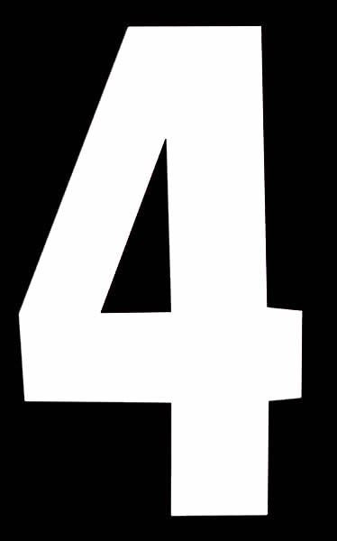 Wheelie Bin Number Sticker - High Visibility No.4 for Bins