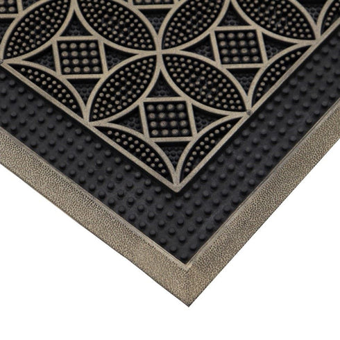 Circle Design Doormat - JVL Havana Rubber Pin 45x75cm