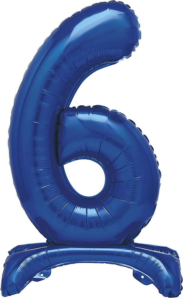 Giant Number 6 Balloon - 76cm Blue Foil for Parties | UNI12886