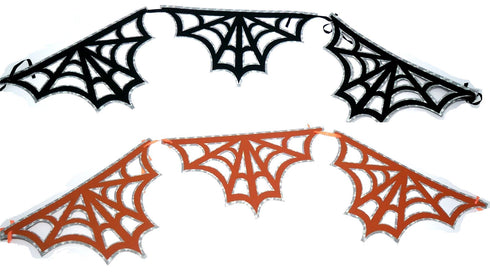 BLACK / ORANGE SPIDER WEB BUNTING HALLOWEEN. 9808