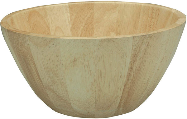 Rubberwood Salad Bowl - Natural Wood Serving Dish AP6605