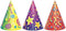 Confetti Cone Party Hats - Multicolour Pack of 6 | UNI9043C