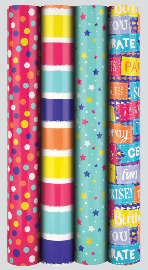 Birthday Gift Wrap - GIFTMAKER Bright 3M x 69CM Paper