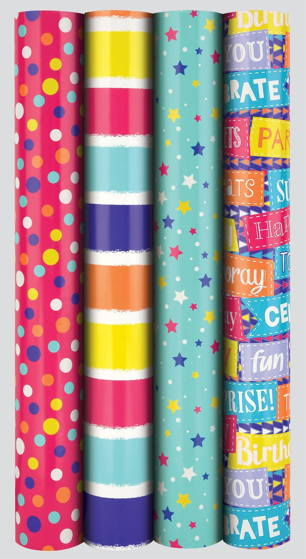 Birthday Gift Wrap - GIFTMAKER Bright 3M x 69CM Paper