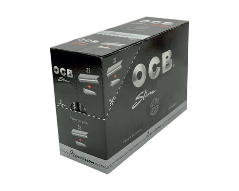 OCB BLACK PREMIUM SLIM KING SIZE ROLLING PAPER + TIPS 32/PK. 331322