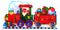 BATTERY OPERATED SANTA TRAIN METALLIC SILHOUETTE SIGN - 20 WHITE LED LIGHTS. BML70460