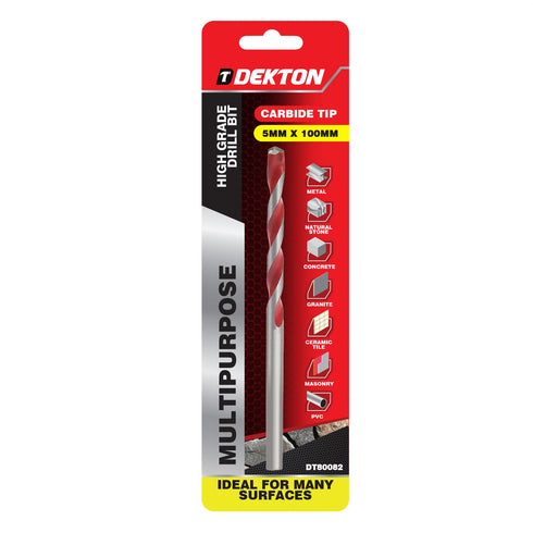 DEKTON MULTI-PURPOSE DRILL BIT 5MM X 100MM. DT80082