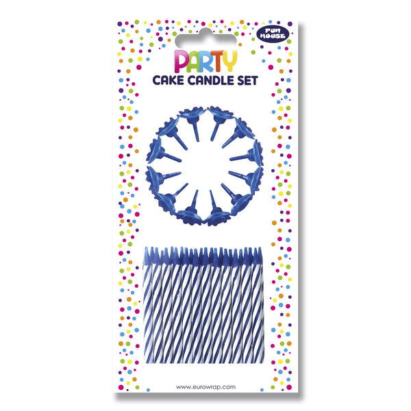 EUROWRAP CAKE CANDLE SET BLUE. 12627-BC