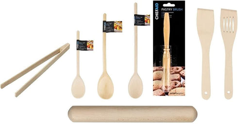 Wooden Cooking Utensils - CHEF AID 8-Piece Set 61E41403