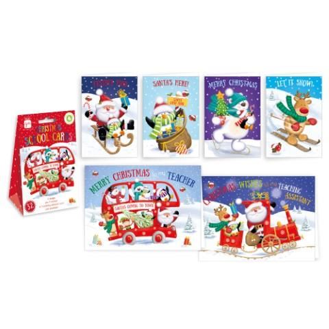 GIFTMAKER CHRISTMAS SCHOOL GREETING CARDS - NOVELTY CHARACTERS. GC401