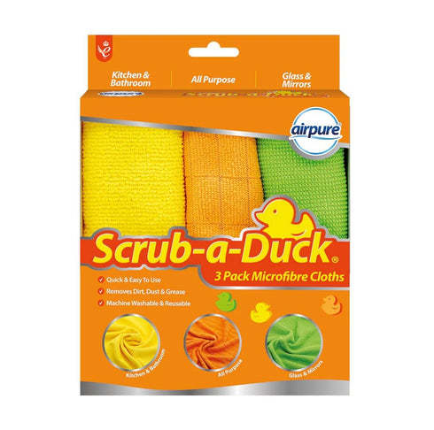 Microfibre Cleaning Cloths - Airpure Scrub-A-Duck 3 Pack