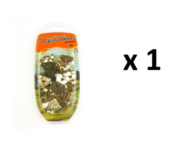 Brassed Picture Hooks - SHAW X NO. 3 Large, 20 Pack FS12888