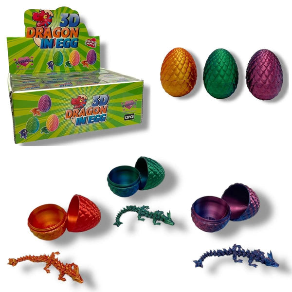 ASSORTED 3D EFFECT DRAGON WITH EGG 13CM. HU8097