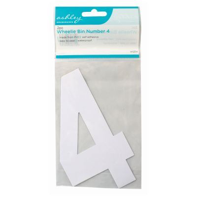 Wheelie Bin Numbers - ASHLEY NO. 4, 2/PK BB-WS514