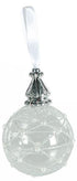 GLASS CHRISTMAS BAUBLE ANTIC FINISH WITH GLITTER DECOR. 939030