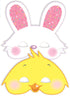 6 EASTER BUNNY CHICK MASK WITH RUBBER BANDS. EW19314