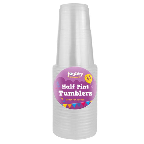 JAUNTY PARTWARE PLASTIC HALF PINT TUMBLERS 24/PK. OL310222