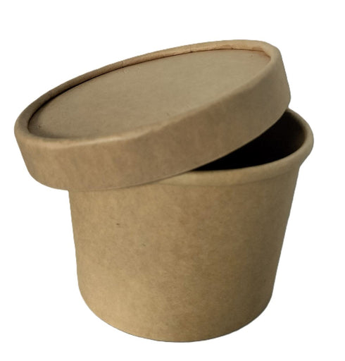 Kraft Soup Containers & Lids 8oz - Grab & Go Takeaway Pack