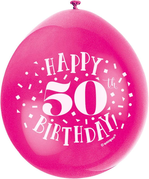 60th Birthday Balloons - Unique Party Happy Multicolour Pack