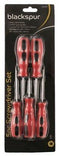 Soft-Grip Screwdriver Set - BLACKSPUR 5 PCS Slotted & Crosspoint