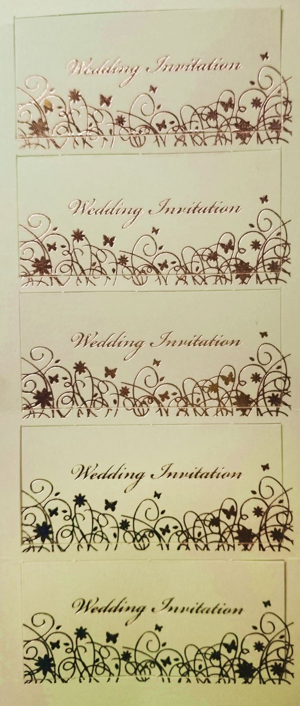 GOLD WEDDING 10 INVITATION TIP-ONS. GB4208GOLD