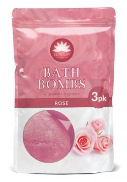 Rose Bath Bombs - Elysium Spa Luxury Soak, 50g Pack of 3