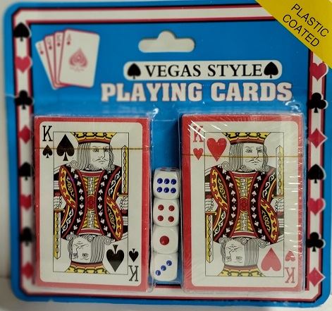 Poker Dice Set - 2 Playing Cards & 4 Poker Dice | JL2046