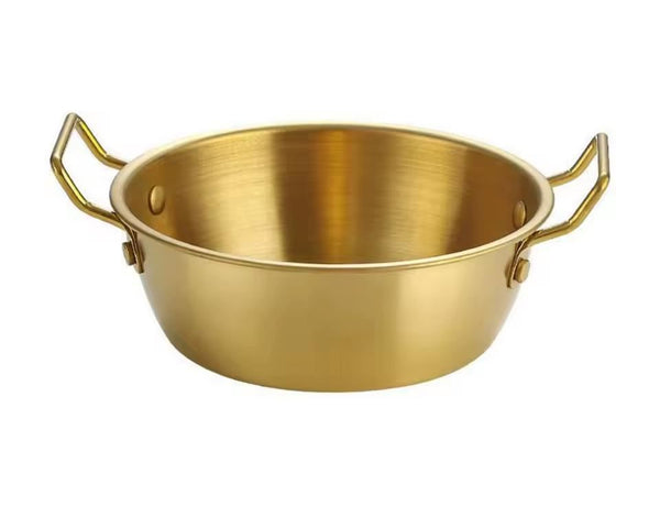 GOLD PLATED SERVING BLATI DISH WITH HANDLE 13CM. TS60608