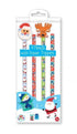 KIDS CREATE CHRISTMAS PARTY PENCILS WITH ERASER TOPPERS 4/PK. XXTCPT