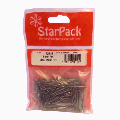 Panel Pins 25mm - STAR PACK 90G Steel Pins for Secure Fixing