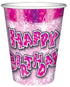 8PK HAPPY BIRTHDAY CUPS PINK. DP07739