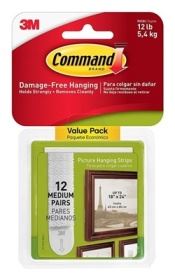 COMMAND MEDIUM PICTURE HANGING STRIPS VALUE 12PK. 17204-12UKN 939964