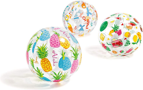 INTEX 59040NP INFLATABLE BEACH BALL FANTASIA 20" / 51CM - 3 ASSORTED. TY2632 59040NP