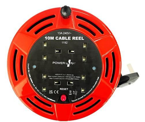 POWER PLUS 10AMP 4 GANG CABLE REEL 10MTR. PP1380