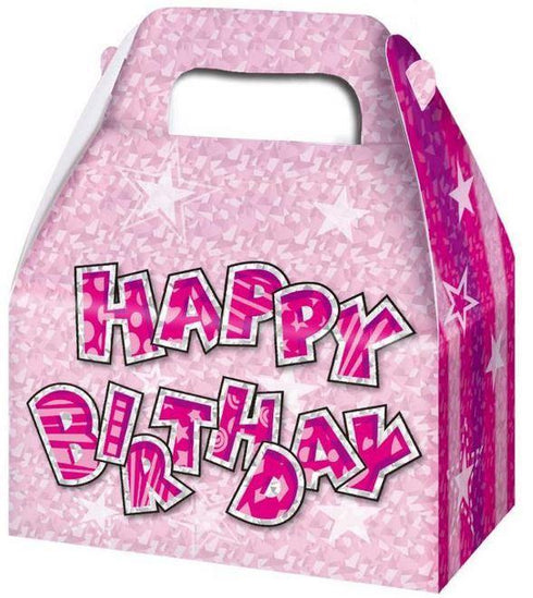 3PK HAPPY BIRTHDAY PARTY BOXES PINK. DP08049