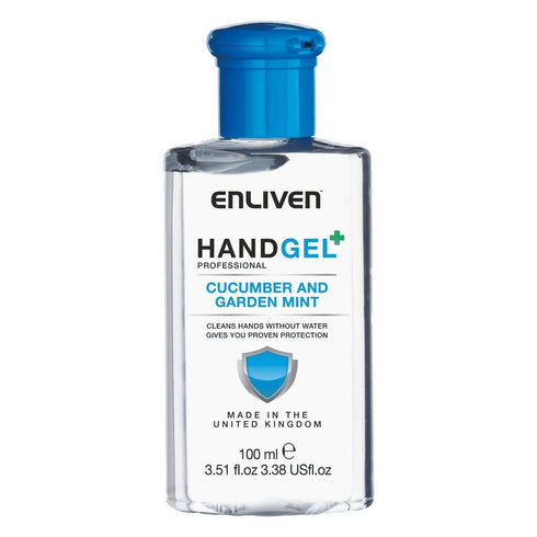 ENLIVEN PROFESSIONAL CUCUMBER & GARDEN MINT HAND GEL SANITISER 100ML. 502158