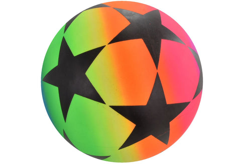 Neon Soccer Ball - 9" Large Stars Neon Ball in Net Bag TY1026