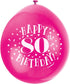 80th Birthday Balloons - Unique Party Happy Latex Pack | UNI56055